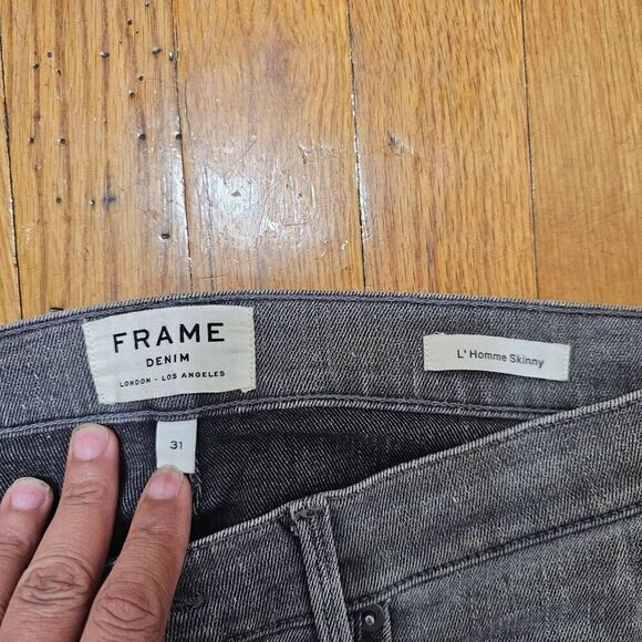 Frame Mens L'Homme Skinny Zippered 5 Pocket Jeans Gray Size 31 - Picture 7 of 8